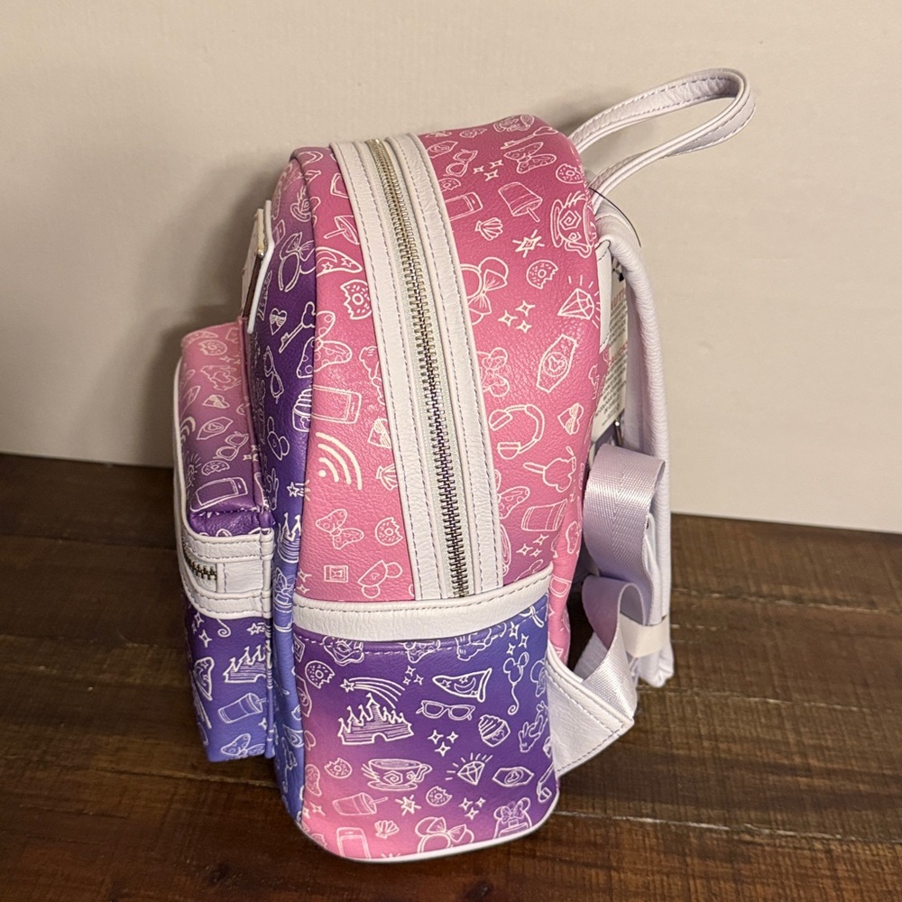 Loungefly Disney Parks Pink / Purple Ombré Mini Icons Backpack - Picture 5 of 6